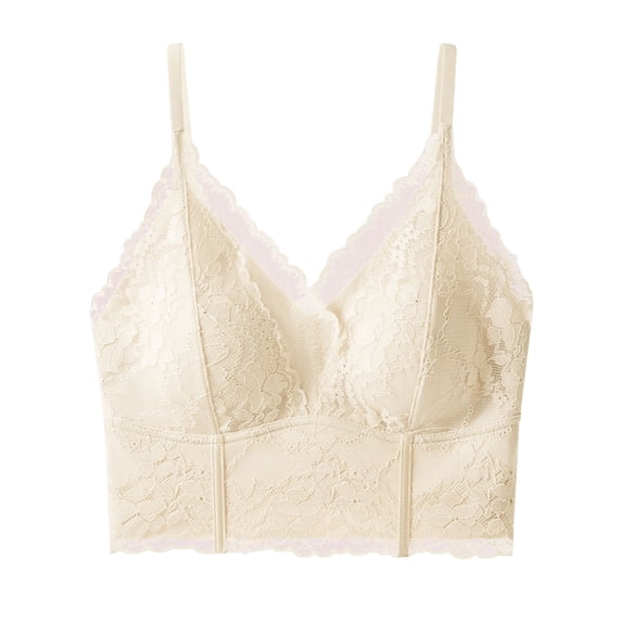 Women's Lace Bralettes Bras Unlined Wireless Comfortable Everyday Bra Women V Neck Unlined Basic Everyday Wirefree Lingerie Unpadded