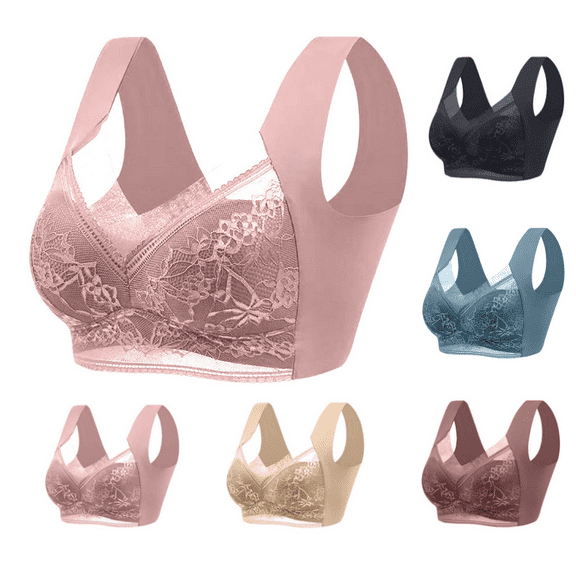 Women's Lace Bras No Underwire Comfort Winter Everyday Sleep Bras Fall Daisyy Bras for Women - Coffee,48