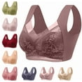 thumbnail image 1 of Women's Lace Bras Size Full Comfort-Strap Fashion Seniors Bralette No Underwire Charm Older Women Bra - Camel,36, 1 of 5