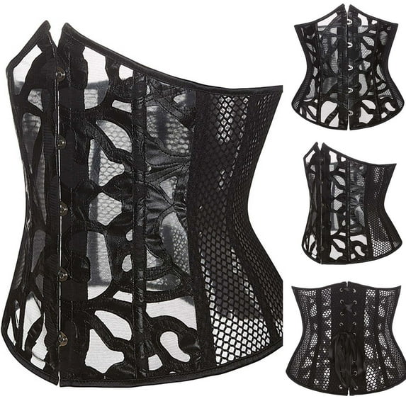 Women's Lace up Bustier Top Burlesque Basque Shaper Boned Corset Plus Size Bridal Lingerie Lace up Overbust Ladies Gothic Casual Sexy Corsets Tank Top Shapewear