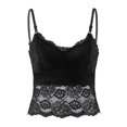 thumbnail image 1 of Women's Lace Cami Tops with Built In Bra V Neck Adjustable Spaghetti Strap Sleeveless Slim Fit Tank Tops Basic Layering Undershirts Black, 1 of 3