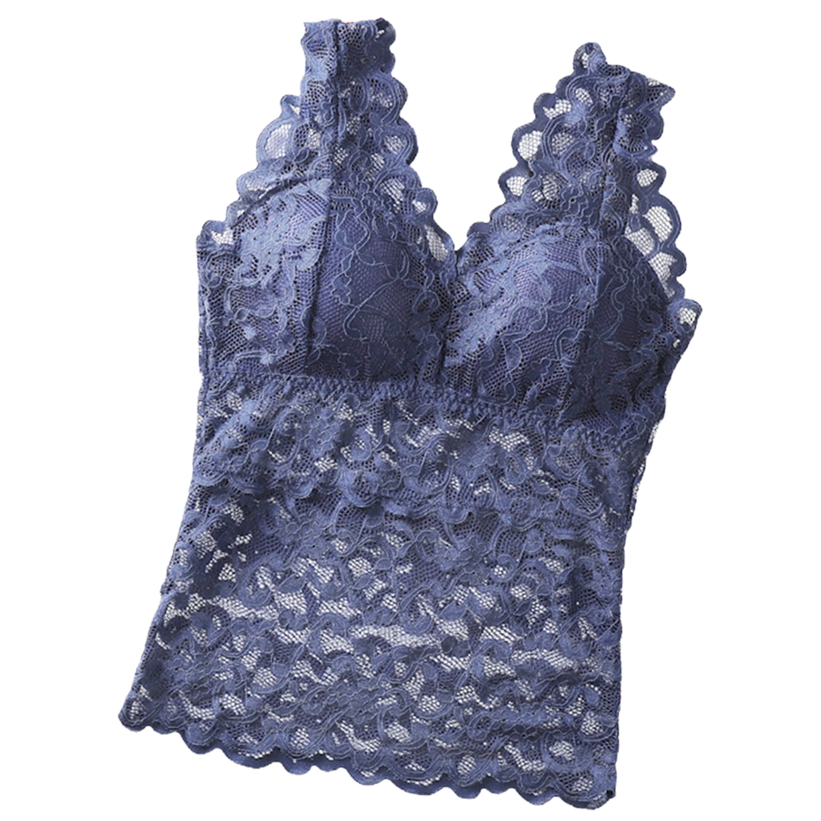 Women's Lace Camisole Bra Lingerie Sports Bras Knitted Pattern Stretch  Removable