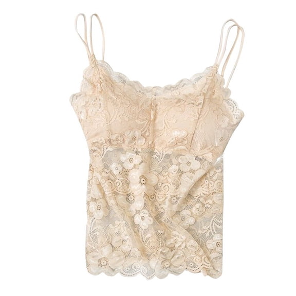 Women's Lace Camisole Lace Beauty Back Sling Bottoming Long Lace Underwear Anti-lighting Camisole Large Size Wrapped Chest