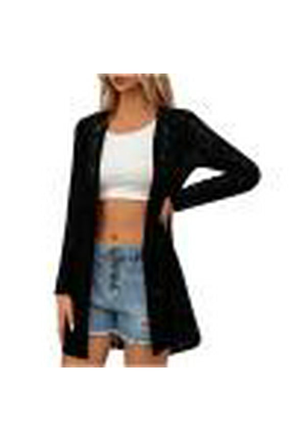 Women's Lace Cardigan Lightweight Floral Crochet Long Sleeve Loose Casual Open Front Cardigan Boho Summer Beach Coverups