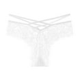thumbnail image 1 of Women's Lace Cheeky Underwear Low Rise Ladies Panties Sexy V-Waisted Stretch Briefs, White, Large, 1 of 4