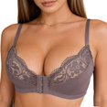 thumbnail image 1 of Women's Lace Comfort Front Closure Bras U-Back Underwire Adjustable Straps Everyday Bra, 1 of 4