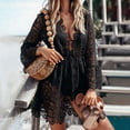 thumbnail image 1 of Women's Lace Cover-Up V-Neck Flared Sleeve Beach Tunic, 1 of 7