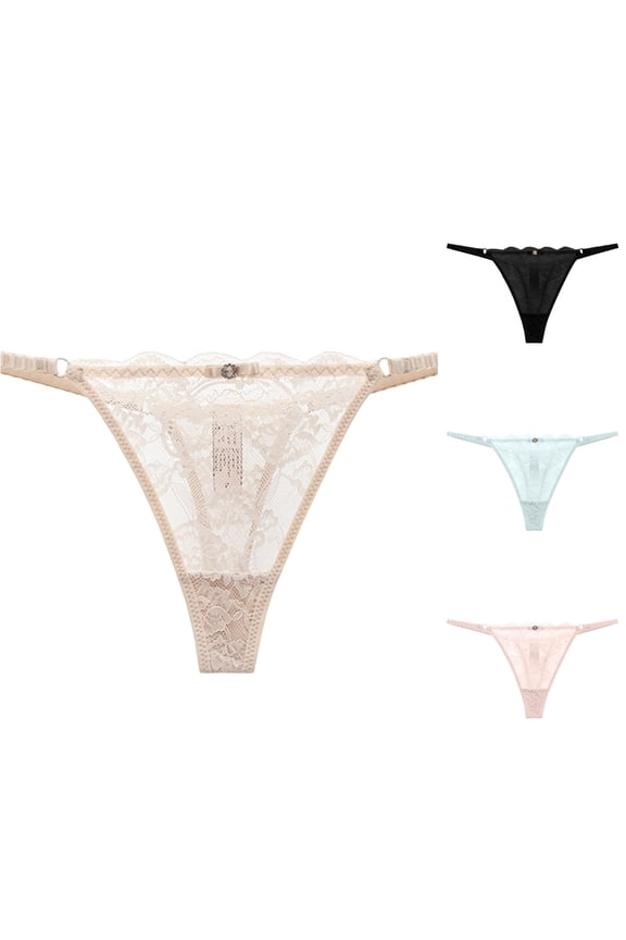 Women's Lace Up Cut Out Thong Breathable Underwear The Bibs The Knickers Underpants for Women over 60 B Bustier Size 9 Womens Underwear Vs Panties for Women Ladies Underwear plus Size High