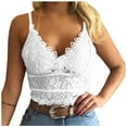 thumbnail image 1 of Women's Lace Deep V Bralette, Women Comfort Wireless Bralette Bustier Breathable Crop Top Lace Bra, 1 of 8