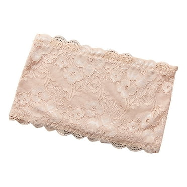 Women's Lace Elastic,Lightweight And Comfortable Strapless Bra (Without Bra Pads)