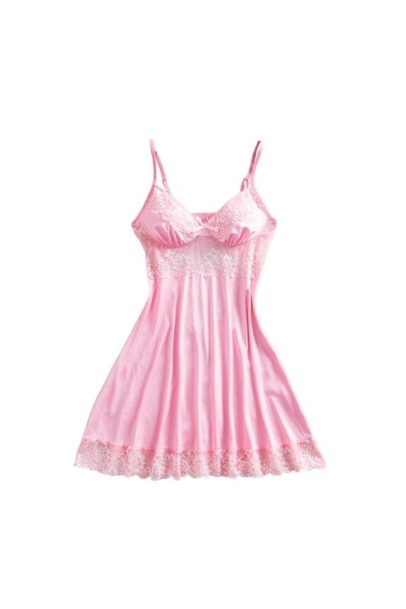 Women's Lace Embroidered Deep V-Neck Camisole Dress Adjustable Straps Lightweight Fabric Intimate Sleepwear 2025 Essential Chic Home Wear For Romantic Nights & Special Moments