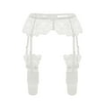 Women's Lace Embroidery See Through Panties Garter Belt With Stockings