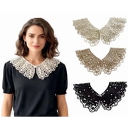 xaijciz Lace Detachable Collars, Open Back Blouse, Womens