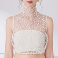 thumbnail image 1 of Women's Lace Flower Blouse With Delicate Floral Detachable Of Clothes Laye Women Dickey Colla Sweater Back Dickey Women round Colla Shirts for Women Half Pan Colla Shirt for Women Necklace Shirt Women, 1 of 8
