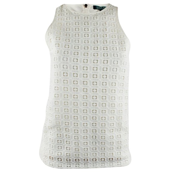 Women's Lace Front Sleeveless Blouse Tank Top-P-Large