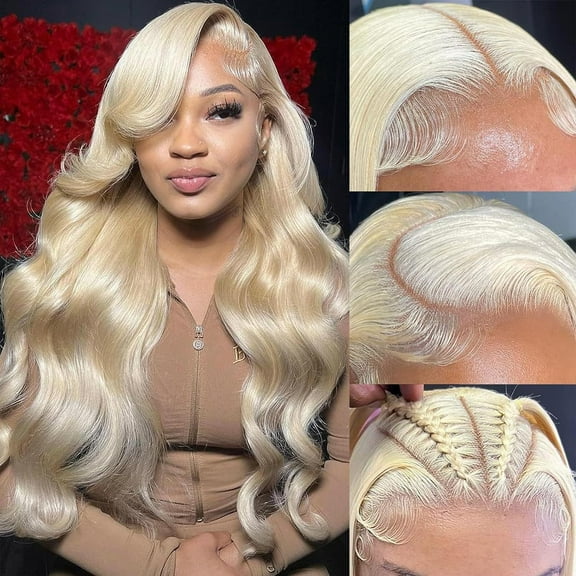 Women's Lace Front Synthetic Fiber Wig Light Blonde Long Curly Big Wave In Stock