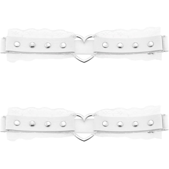 Women's Lace Garter Belt Adjustable Heart-Shaped Thigh Garters Gothic Punk Leg Ring Suspender 2pcs