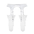 thumbnail image 1 of Women's Lace Garter Belt Metal Clips Suspender Belt and Stockings, 1 of 5