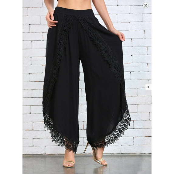 Women's Lace Harem Pants Loose Pants Long Pants High Waist Pants