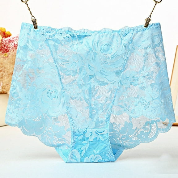 Women's Lace High Waist Panties Full Coverage Breathable Transparent Underwear Comfortable Soft Elastic for All Seasons and Home Relaxation