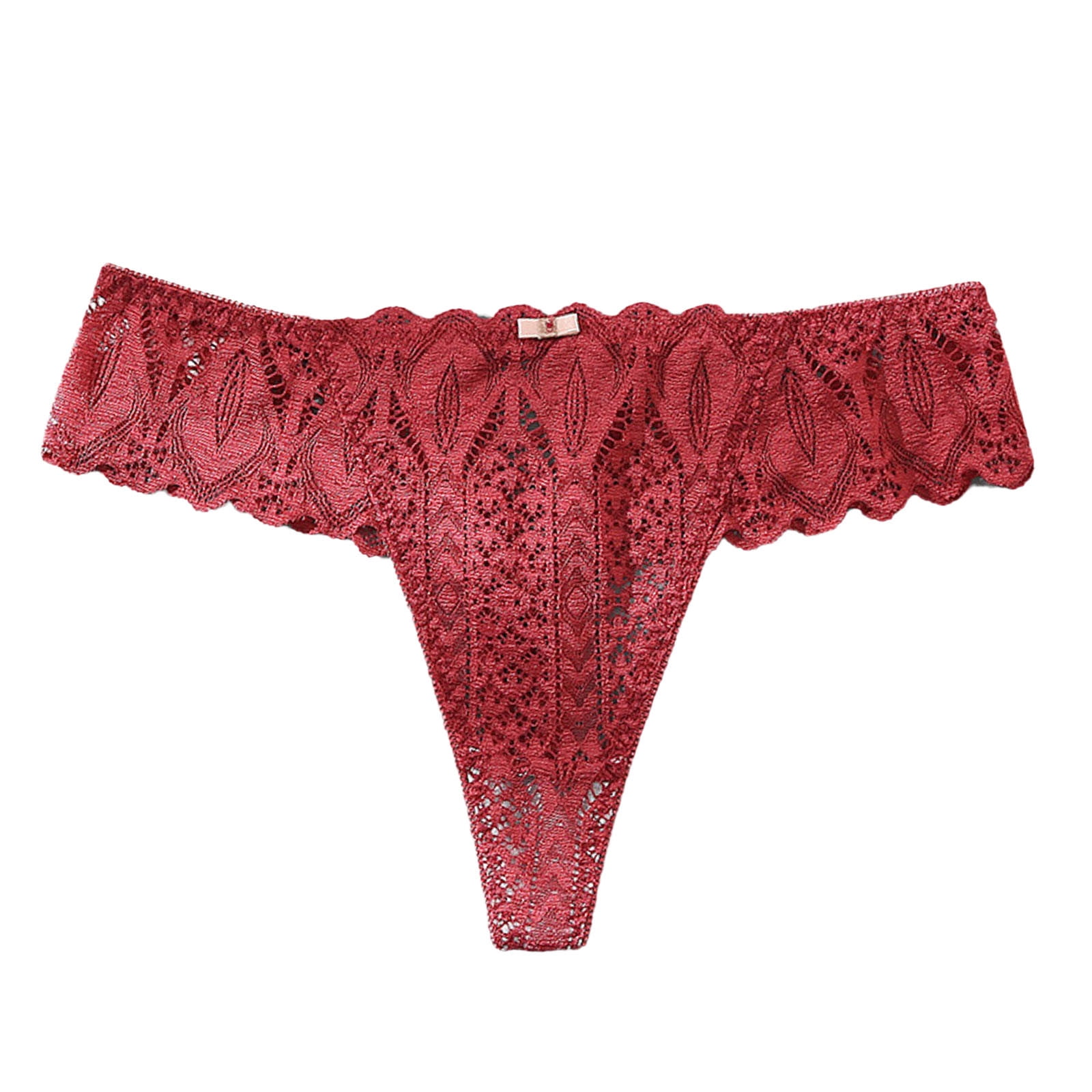 Women's Lace Hollow Underwear Back Waist Lace Mid High Waist Hollow