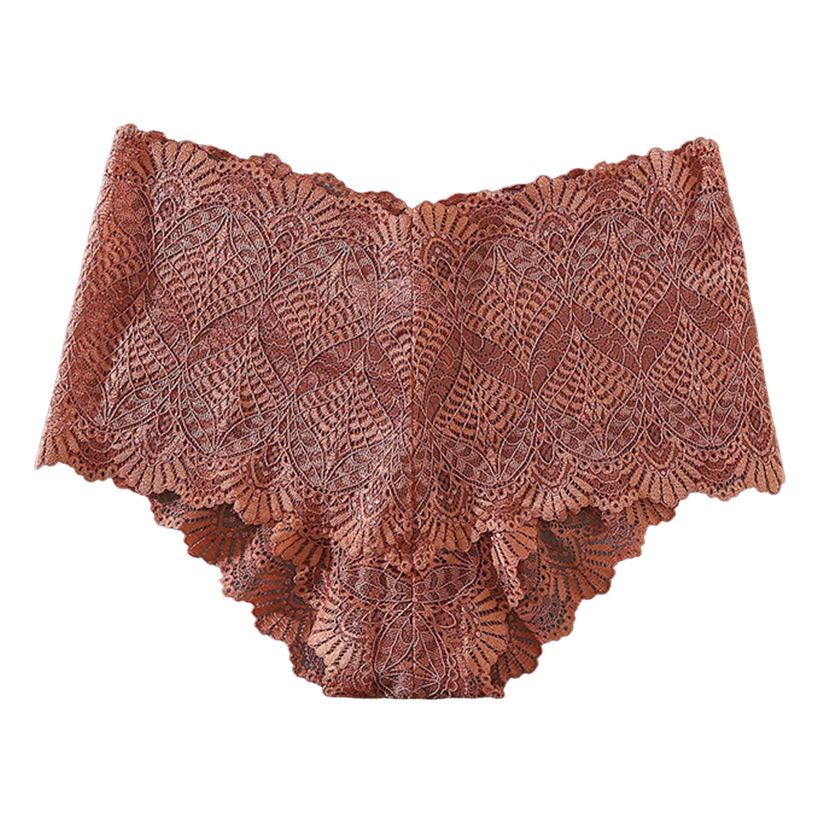 Women's Lace Hollow Underwear Back Waist Lace Mid High Waist Hollow