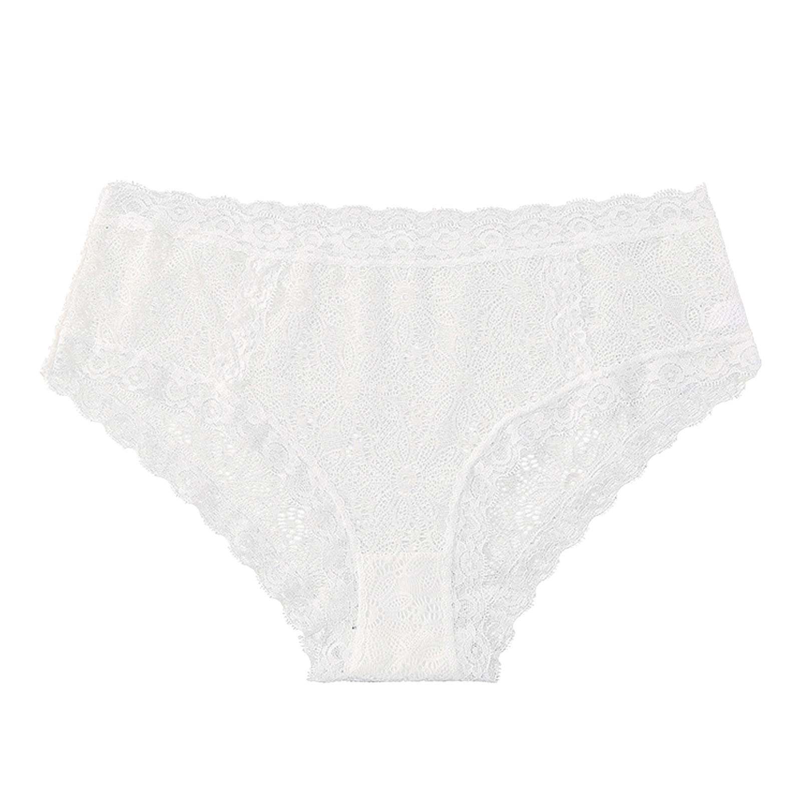 Women's Lace Hollow Underwear Back Waist Lace Mid High Waist Hollow