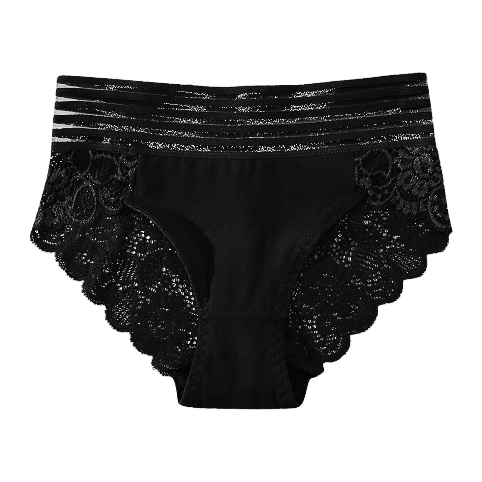 Women's Lace Hollow Underwear Back Waist Lace Mid High Waist Hollow