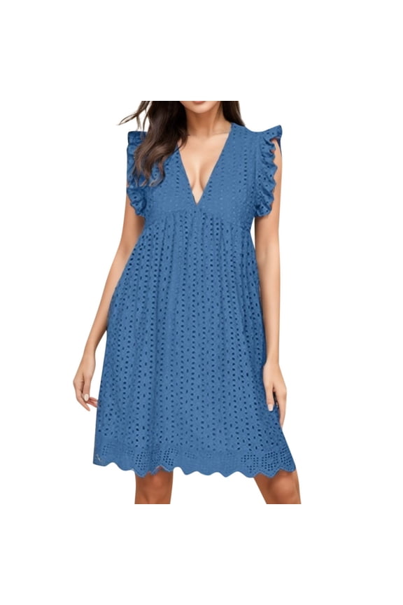 Women's Lace Jacquard Cutout Pocket Liner Shorts V Neck Plus Size Dress Dresses Embroidery Dresses for Women plus Size Long Sleeve Dresses for plus Size Women Junior Party Dresses V Neck Long Sleeve