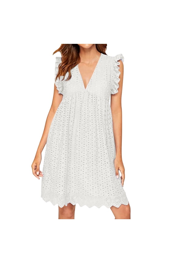 Women's Lace Jacquard Cutout Pocket Liner Shorts V Neck Plus Size Dress Petite Gowns And Evening Dresses And Dresses plus Size Womens Business Dresses plus Size And Dresses for Women Formal Dress with