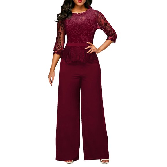 Women's Lace Jumpsuit Casual Sleeveless Drawstring Zipper Waist Suit Stylish Comfortable Fashion Outfit Summer Wear