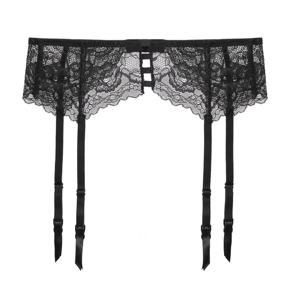 Women's Lace Lingerie Lace Garter Belts/Sexy Mesh Suspender Belt With Four Straps Metal Clip For Women'S Stockings, Women's Intimates M