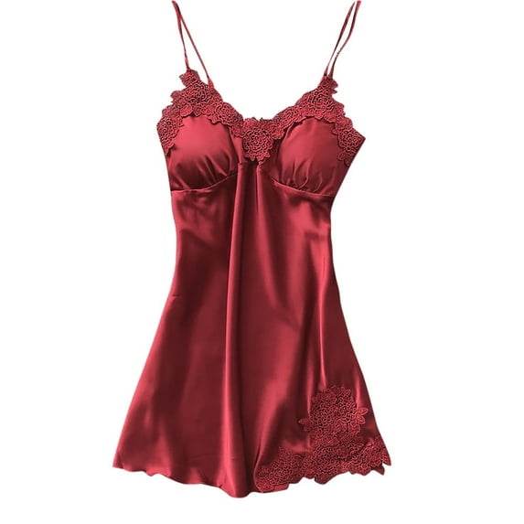 Women's Lace Lingerie Women Sexy Lace Pad Lingerie Nightwear Underwear Robe Babydoll Sleepwear Dress, Women's Intimates XL