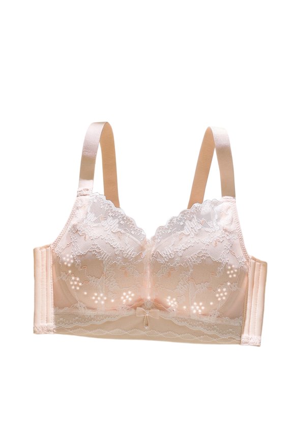 Women's Lace Mesh Bra,Underwire Lingerie with Rhinestone Lace Trim,Soft Daily Intimates for Casual Wear,Sizes 32-40