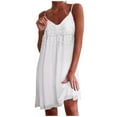 thumbnail image 1 of Women's Lace Mini Dress Casual Sleeveless Summer Beach Fashion Sexy Loose Hem Cute Flowy Comfortable Stylish Trendy Outfit, 1 of 2