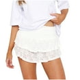 thumbnail image 1 of Women's Lace Mini Skirt Y2K Floral Lace Elastic Waist Layered Ruffled A-Line Short Skirt Elegant Flared Design Lightweight Comfortable Summer Skirts, 1 of 5