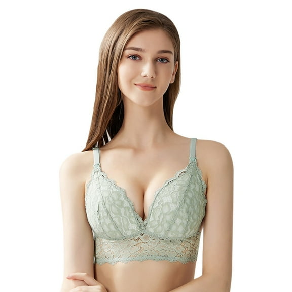 Women's Lace Nursing Bra Seamless Support Lightly Padded Bralette Breastfeeding Maternity Bras