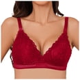 thumbnail image 1 of Women's Lace Nursing Bra Wirefree Padded Breastfeeding Maternity Bralette V Neck Seamless Comfort Push up Bras, 1 of 5