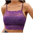 thumbnail image 1 of Women's Lace Padded Bra No Underwire Padded Bandeau Bra With Straps Sexy Cute Backless Camisole Everyday Bralette, 1 of 3