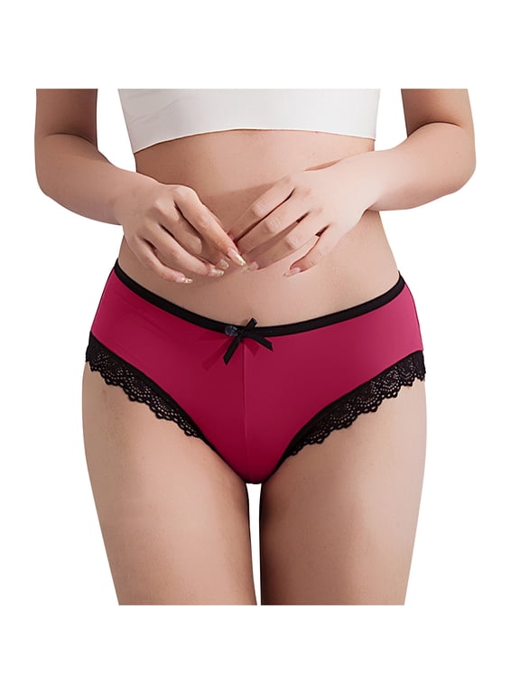 Women's Lace Panties Sheer Underwear Comfortable & Breathable Elegant Design for Daily Wear in Red, Pink, Purple, Black