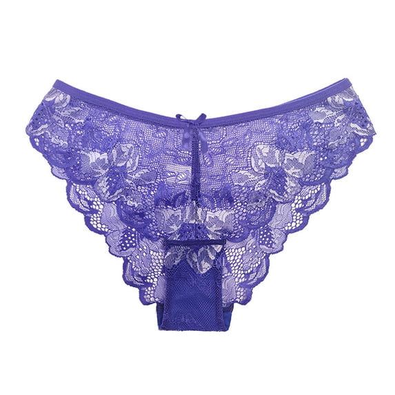 Women's Lace Panties Transparent Hollow Out Underwear Comfortable Seamless Low Waist Briefs Soft Breathable Lingerie Thong
