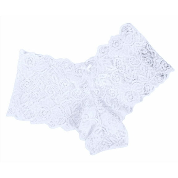 Women's Lace Panties, White - Large