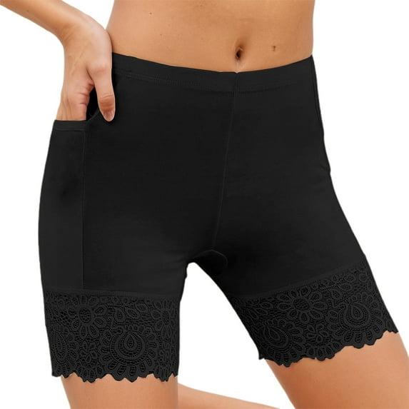 Women's Lace Panties with Pockets Comfortable Shorts Underwear for Dresses Everyday Wear Soft Breathable Seamless Design