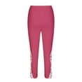 thumbnail image 1 of Women's Lace Patchwork Leggings Sexy Hollow Out Capri Yoga Pants Gym Workout Tummy Control 3/4 Capris Slim Tights, 1 of 4