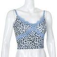 thumbnail image 1 of Women鈥檚 Lace Patchwork V Neck Camisole Ribbed Spaghetti Strap Crop Cami Tank Tops, 1 of 6