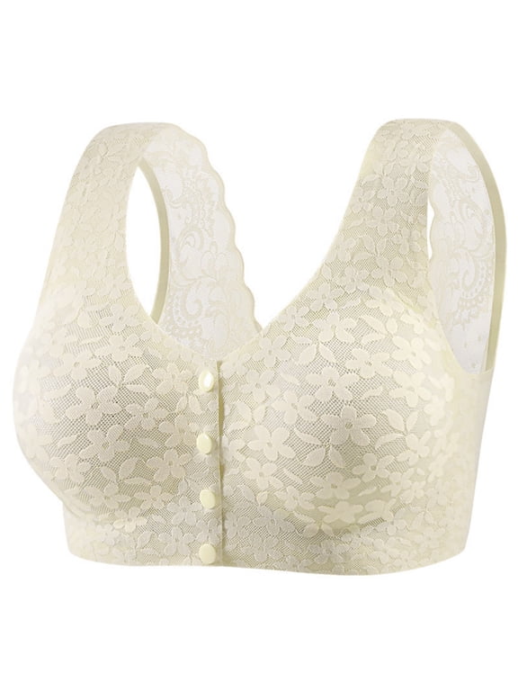 Women's Lace Pattern Without Rims Comfortable Breathable Gathered Thin Underwear Daily Bra For Comfort