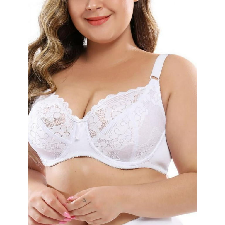 Women's Lace Plus Size Full Coverage lined Underwire Bra