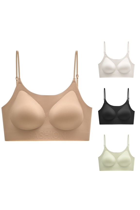 Women's Lace Push Up Bra Side Support Lingerie, Adjustable Gathering Underwear, Soft Thermal Care Bralette, Breathable Full Coverage Daily Wear, Wide Strap Comfort Top