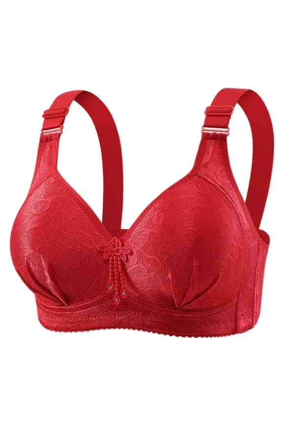 Women's Lace Push-Up Bra - Front Open Nursing Design, Padded Cups, Adjustable Straps, Breathable Nylon-Spandex, Plus Size Support