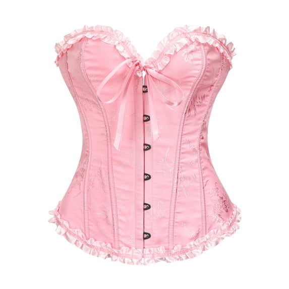 Women's Lace Push Up Corset Top Shaping Control Shapewear with Gel Bone Base Comfort
